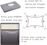 HEYOMART Sun Shade Sail 3m x 5m Rectangle Grey UV 98% Block view 2