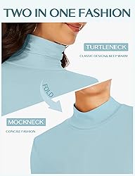 Womens Long Sleeve Turtleneck T-Shirts Mock Neck