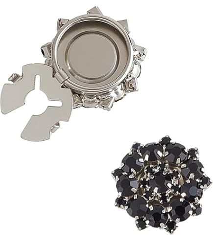 Boutons De Manchette Décoratifs Femme - Fleur Avec Strass - Clip Pour Chemise, Chemisier, Robe - Lot De 1 - 8
