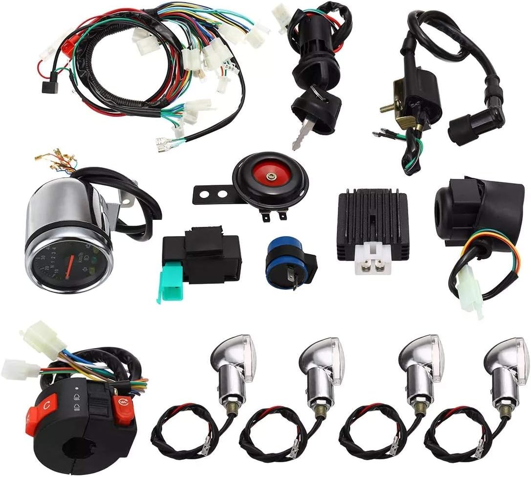 Full Electric Start Engine Wiring Harness Loom For CDI 110cc/125cc Quad Bike ATV
