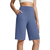 G4Free EverGoing Women's Bermuda Shorts with Pockets 10" - Knee Length Athletic Casual Long Shorts