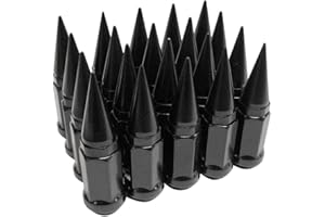 FCD Set of 20 12x1.5 Extended Spike Tuner Wheel Rim Lug Nuts Tire Screw Refit Black