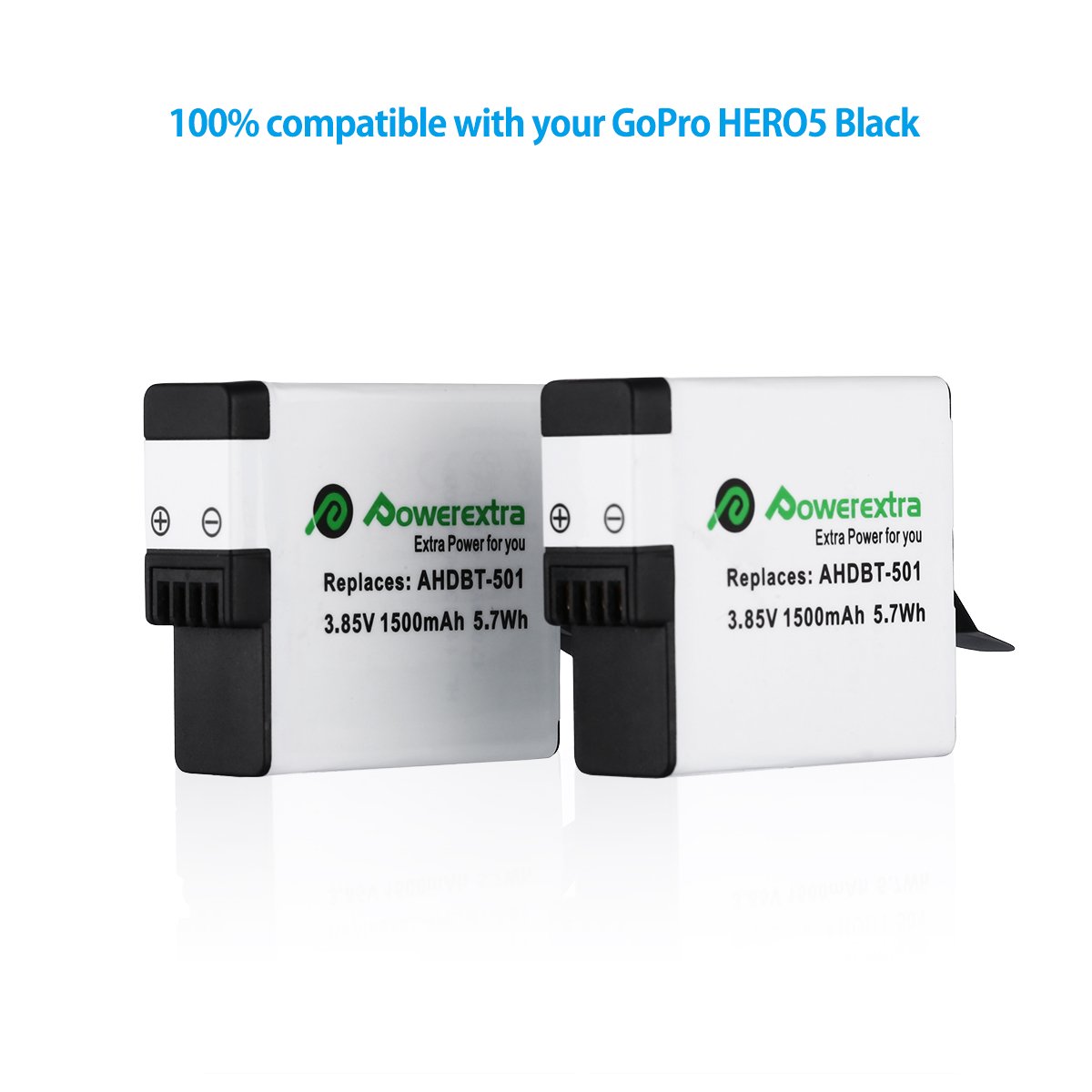 Powerextra 2 Pack GoPro HERO5 Black/HERO6 Black Camera Battery for GoPro Hero 2018 Action Camera (Compatible with Hero5 Firmware v01.50,v01.55, v01.57 and v02.00, v02.01, v02.51,v02.60)