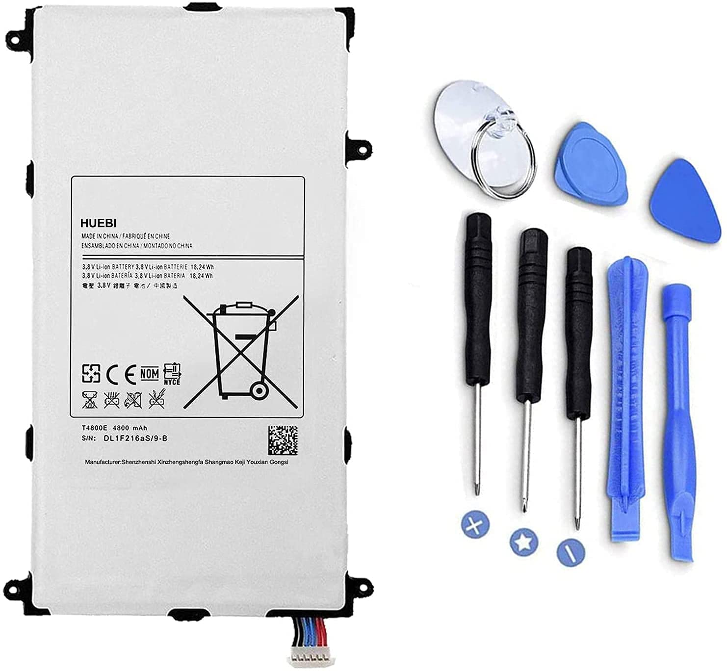 T4800E T4800K T4800C Tablet Battery Replacement for Samsung Galaxy Tab Pro 8.4" SM-T325(3G, 4G/LTE & WiFi) SM-T320(WiFi) SM-321(3G & WiFi) T320 T321 T325 (3.8V 4800mAh 18.24Wh)