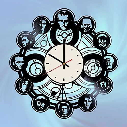 Doctor Who ornaments vinyl record wall clock artwork gift idea for birthday, christmas, women, men, friends, girlfriend boyfriend and teens - living kids room nursery