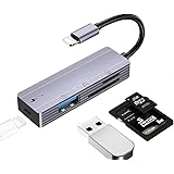 sunshot SD TF Card Reader Hub, 4in1 USB Camera Adapter with USB Female OTG Cable, Charging and Slot Card, Compatible with Pho