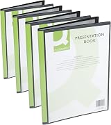 Q-Connect Display Book A4 20 Pockets Front Cover Pocket Black Pack 4 view 1