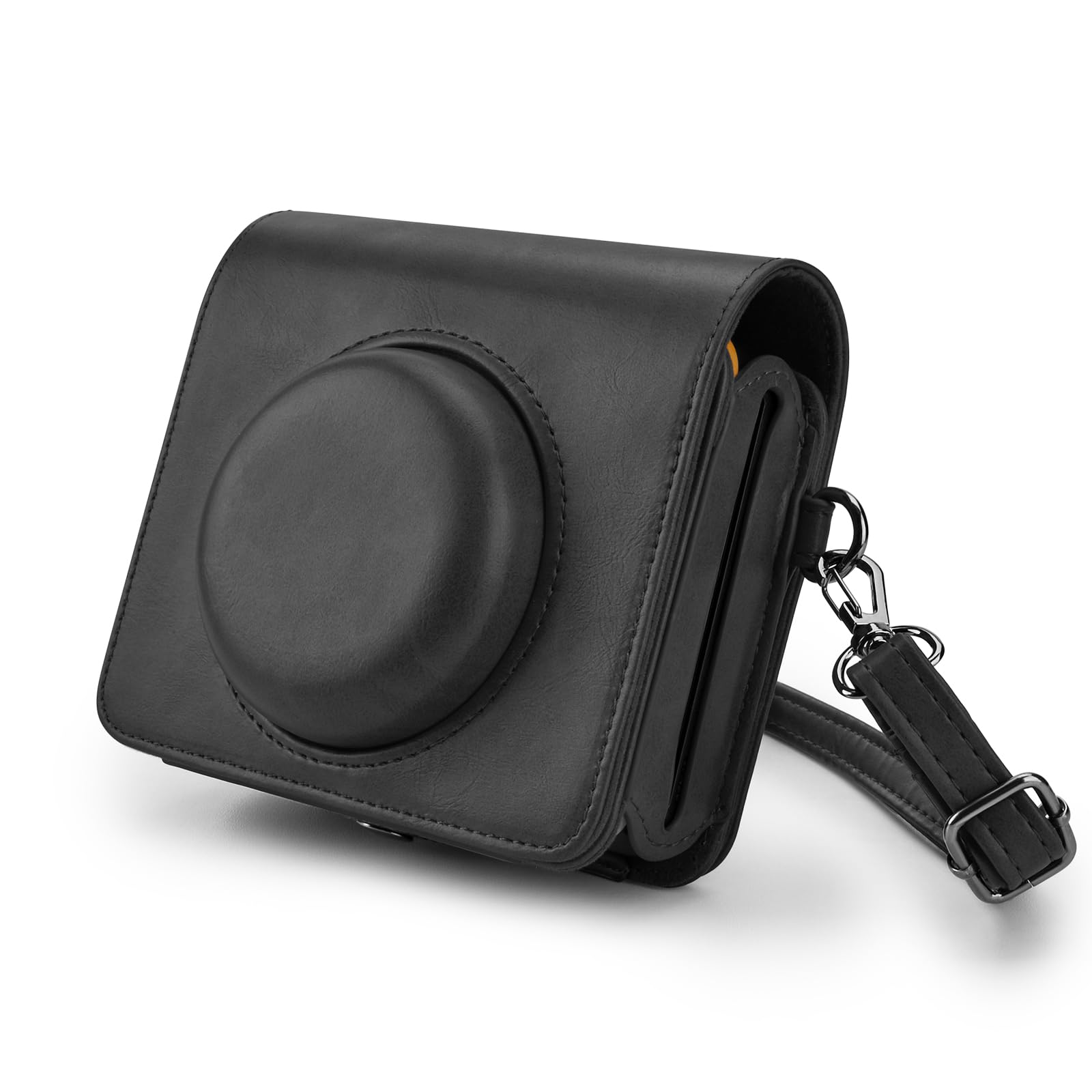 MUZIRI KINOKOO PU Leather Case for Kodak Mini Shot 3 Retro C300R 2-in-1 Old Version Design Camera and Photo Printer - Protective Case with Charger Cutout - with Adjustable Shoulder Strap - Black