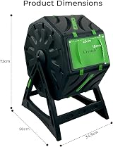 Crystals 65L Garden Compost Bin Rotating Tumbling Barrel with Holes view 4