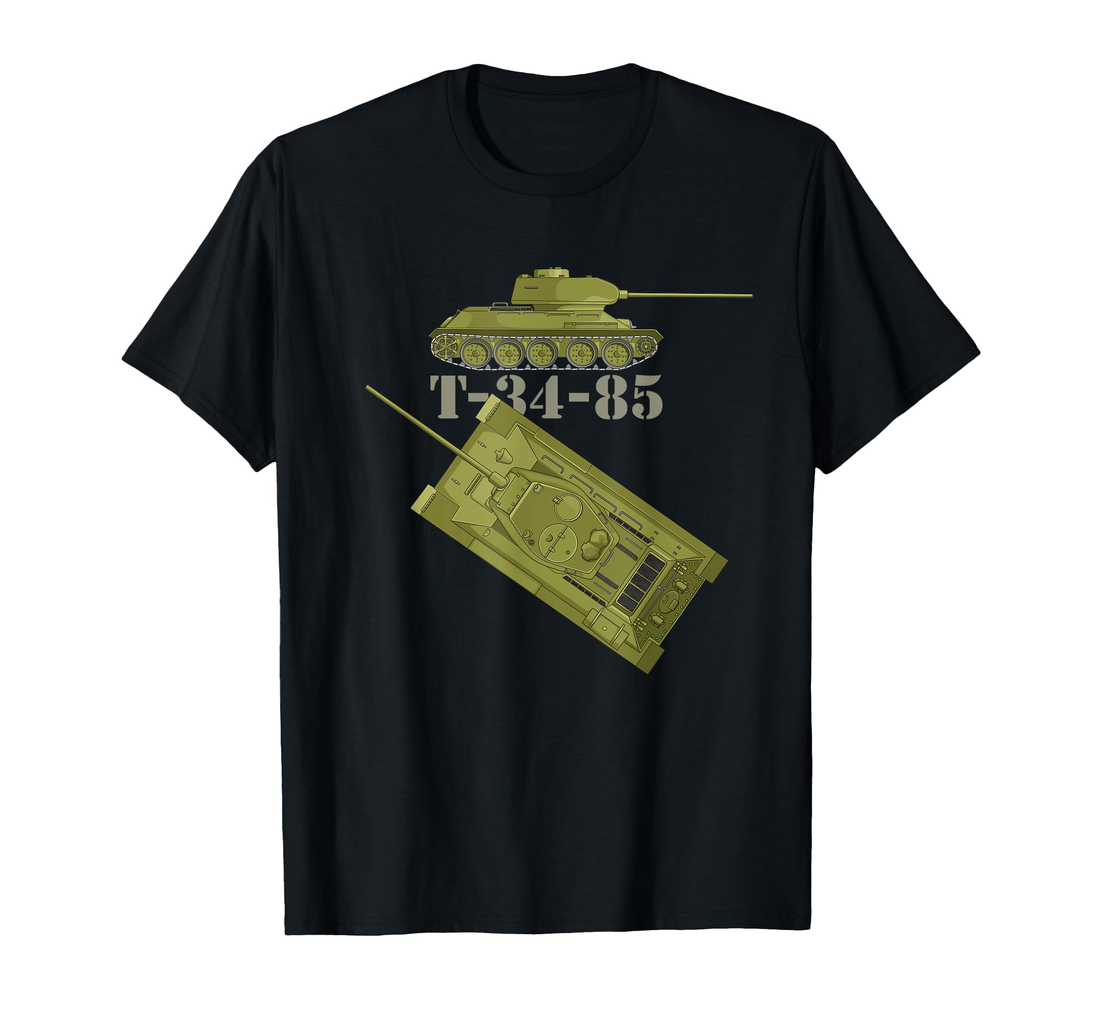 T-34 85 Russian Tank Diagram Soviet Tanks Lover Illustration T-Shirt