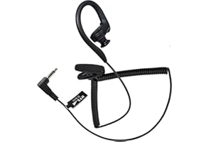 HYS Listen Only 3.5mm Ear Hook Earpiece for Shoulder Speaker Microphones, Wired in-Ear Headphones with Over Ear-Hook Earclip 