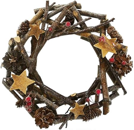 Decorazioni Natalizie Con Pigne.Buystar Ghirlanda Natalizia Con Pigne E Bacche Rosse Fuoriporta Dietro Porta Natalizio In Legno Decorazioni Natalizie Addobbi Di Natale Per La Casa Stile Shabby Chic Amazon It Casa E Cucina