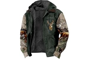 Camouflage Elk Print Deer Hunting Zipper Hoodie Unisex Long Sleeve Outerwear Coat Women Men Jacket Parkas