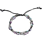 Boho Handmade Layered Wrap Bracelet - Multicolored Seed Beads With Adjustable String - Bohemian Braided Glass Beads - Hand Chain Jewelry Gifts for Women Girls