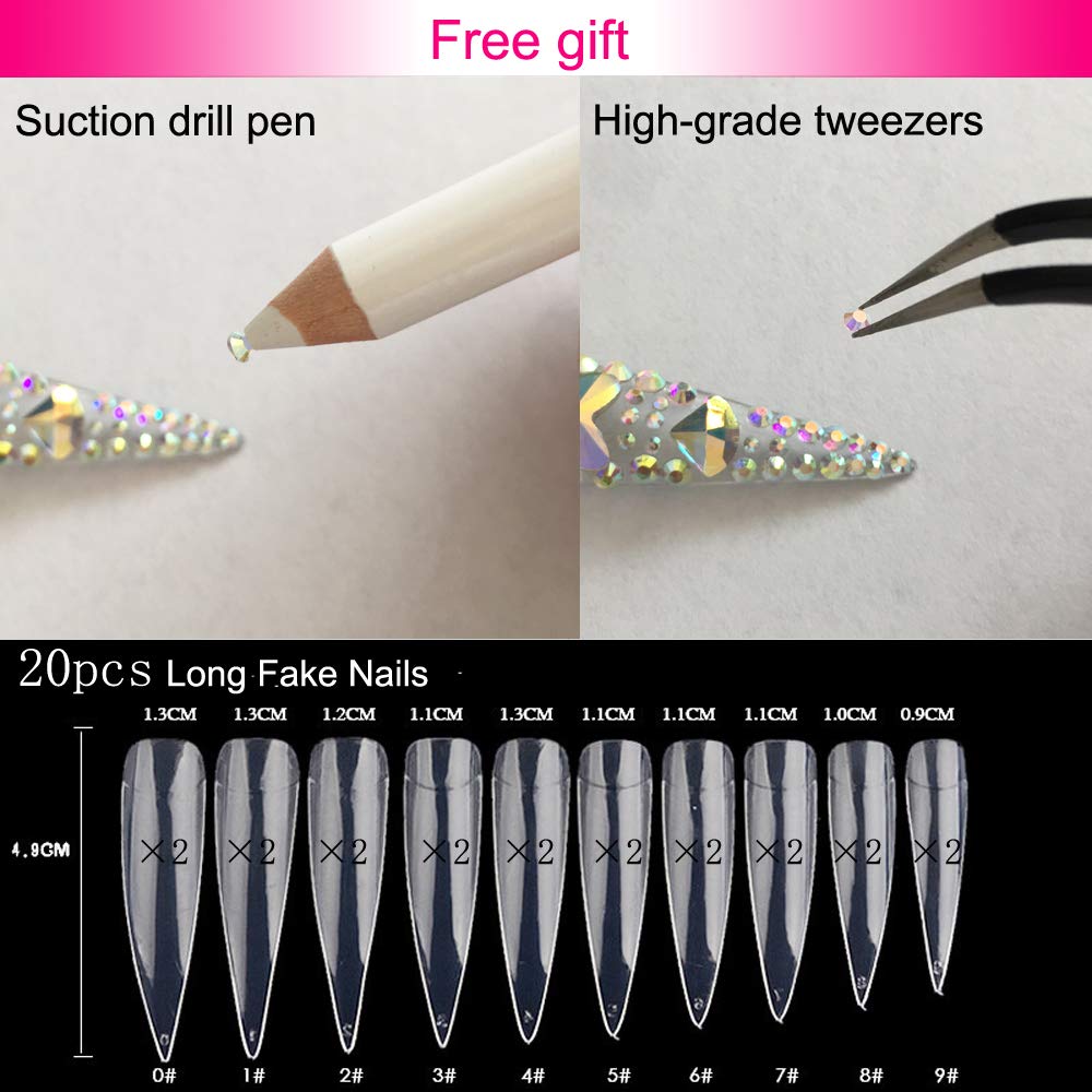 6 Pack Mixed Nail Art Rhinestone Nail Art Decorations Accessories Flat Base Nail Jewelry Glass Rhinestone Crystal Best for Manicure DIY Mobile Phone Shell Jewelry Makeup 3D Decoration: Beauty