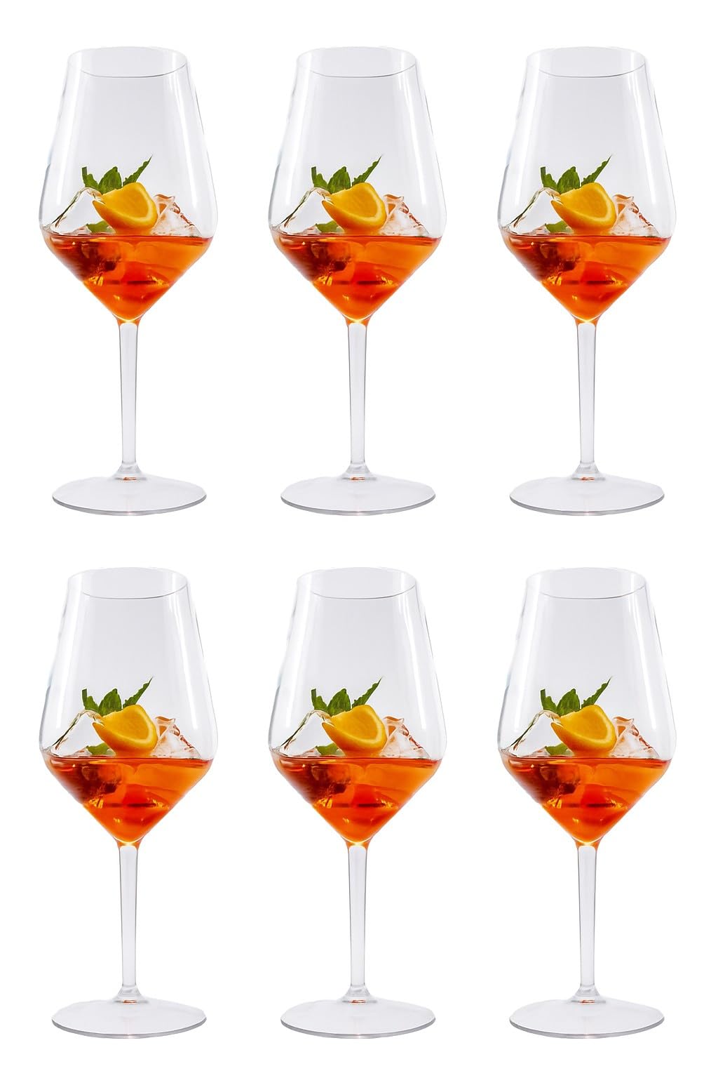 Stylgs nonbreakable Rigid Plastic goblets | Long Lasting Transparent Chalice Without BPA | Hard-Wearing and Elegant Glasses in a Set of 6