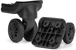 Zoofen Suitcase Wheels Swivel Wheel with Dual-Wheels Luggage Wheels Replacement Suitcase Wheels with 4 Screw Holes (W044-B,2 pcs)