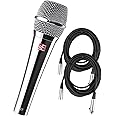 Briskdrop sE Electronics V7 Studio Grade Handheld Microphone Supercardioid Chrome with 2 XLR Cables