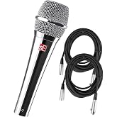 Briskdrop sE Electronics V7 Studio Grade Handheld Microphone Supercardioid Chrome with 2 XLR Cables