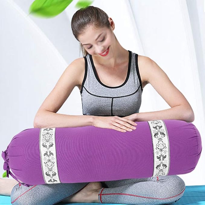 Round Yoga Pillow, Durable Flexible Round Bolster Pillow, for Home