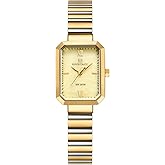 NAVIFORCE Woman Simple Retro Style Bracelet Stainless Steel Watches, Vintage Rectangular Case Watch for Women with Adjustment Tool
