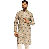 Sojanya (Since 1958 Men'S Cotton Linen Printed Long Kurta