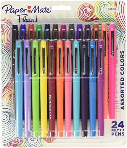 Paper Mate Flair Felt Tip Pens Medium Point 0 7mm Assorted Colors 