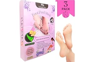MonaLora Foot Peel Mask - 3 Packs, Exfoliating Foot Care Mask Make Feet Baby Soft Skin, Foot Exfoliator Repair Dry Cracked Feet, Peeling Away Dead Skin, Calluses - Lavender