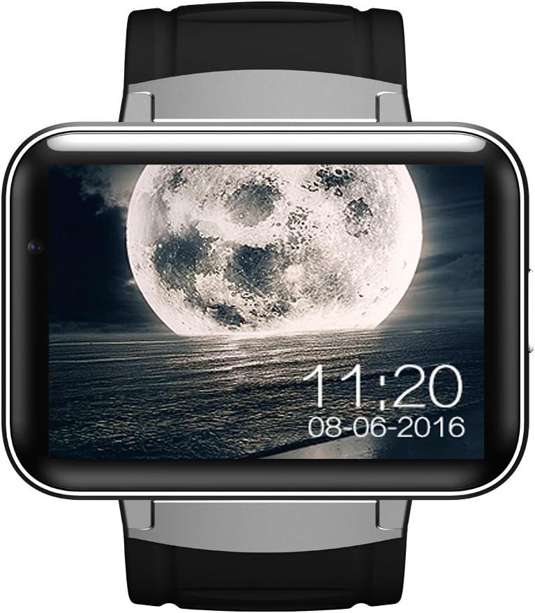 Smart Watch GPS Bluetooth WIFI Fitness Tracker SmartWatch Phone with Sleeping Monitor Sedentary and Water Reminder Remote Control Camera,Music,Finder Anti-lost 2.2 inch Support 2G/3G SIM Card (Silver)
