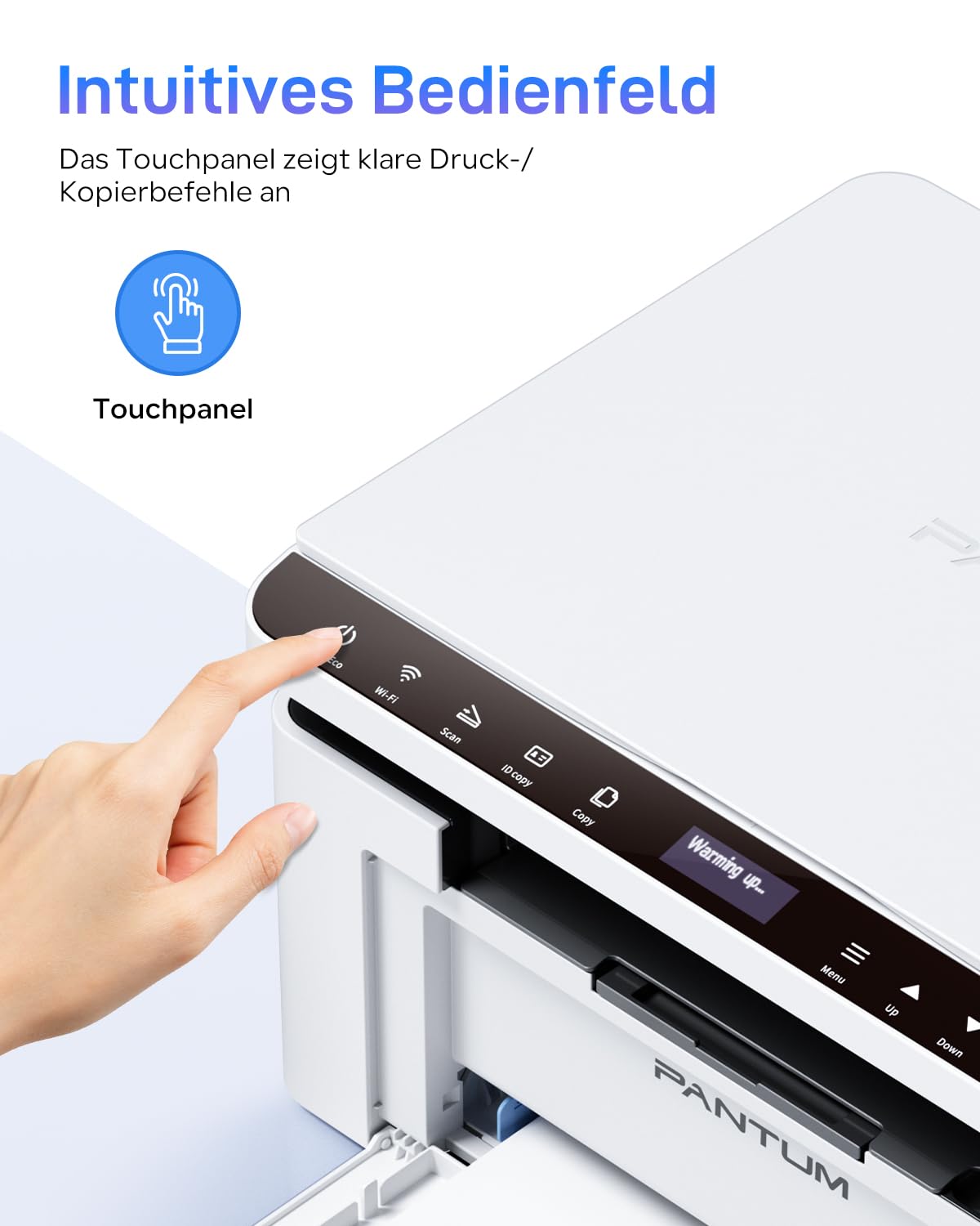 PANTUM BM2309W laserdrucker Multifunktionsgerät, Drucker Scanner Kopierer 3in1, Schwarz Weiss, WLAN Drucker, Airprint, A4, 1200 x 600 DPI, 20 Seiten pro Minute 5