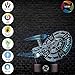 3D Optical Illusion Night Light - 7 LED Color Changing Lamp - Cool Soft Light Safe for Kids - Solution for Nightmares - Star Trek USS Starship Enterprise