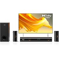 Hiwill 5.1ch Dolby Atmos TV Soundbar with 5.25'' Subwoofer, 2 Wired Rear Speakers Surround Sound System, 380W Peak Power Blue