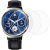 Screen Protector for Huawei Watch, AFUNTA 3 Pack Tempered Glass Film Anti-Scratch High Definition Cover for Smartwatch