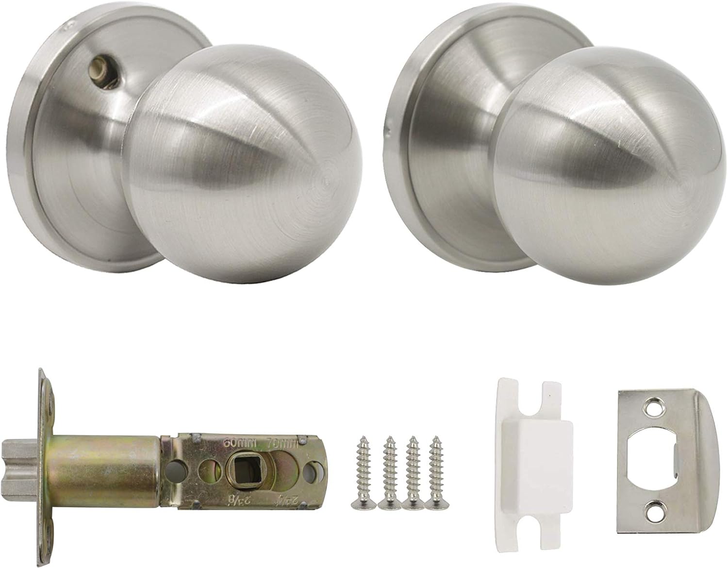 Probrico Interior Passage Door Knob for Hallway Stainless Steel Closet