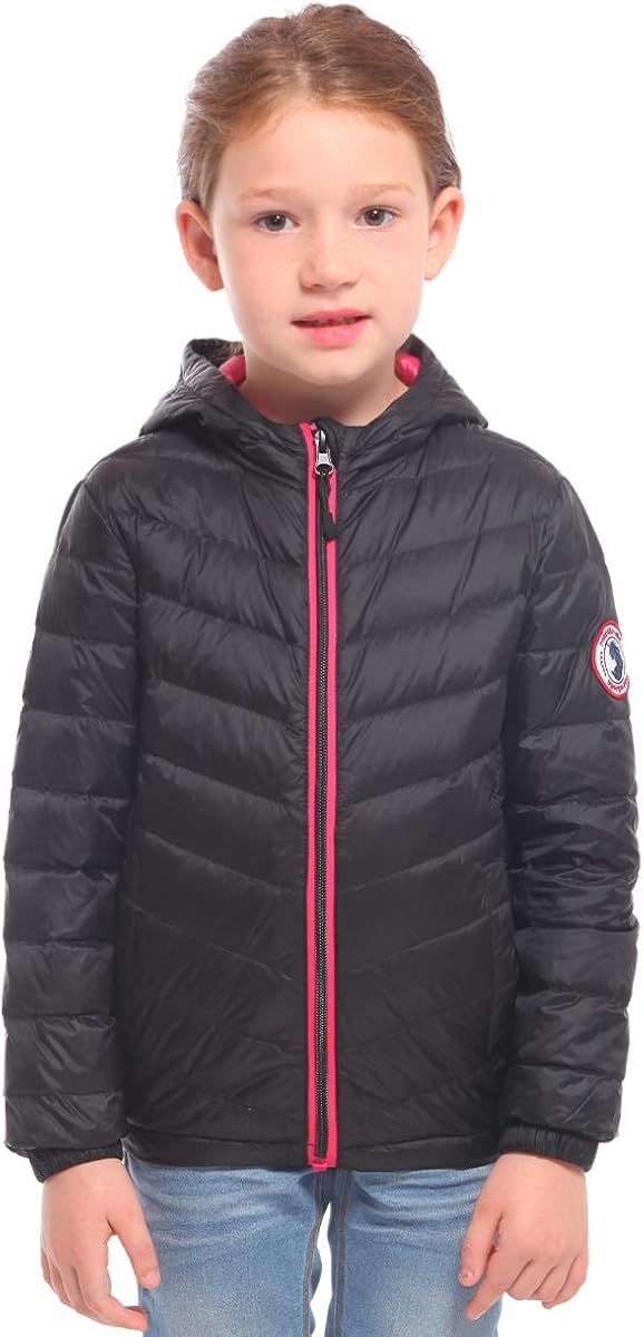Rokka&Rolla Girls' Ultra Lightweight Packable Down Puffer Jacket Coat: Clothing