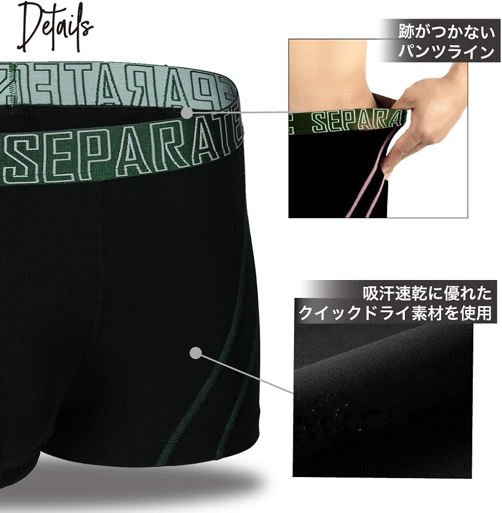 Amazon Separatec セパレーテック ボクサーパンツ コントラストカラー 分離型 前開き 蒸れない 竹繊維 308t メンズ 3枚組 ボクサー 通販