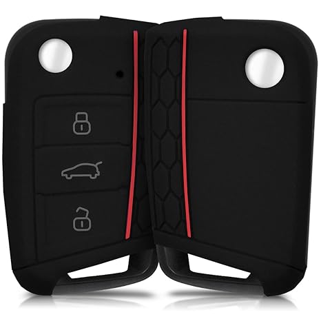 kwmobile Autoschlüssel Hülle für VW Golf 7 MK7 - Silikon Schutzhülle Schlüsselhülle Cover für VW Golf 7 MK7 3-Tasten Autoschl