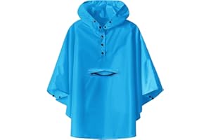 SaphiRose Lightweight Kids Rain Poncho Jacket Waterproof Outwear Rain Coat