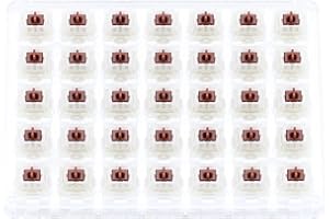 KPREPUBLIC 35pcs Gateron Cap V2 Gold Borwn Milky Brown Switch Extras 5pin RGB Tactile 55g mx stem Switch for Mechanical Keyboard 60m (Cap Milky Brown Pack)