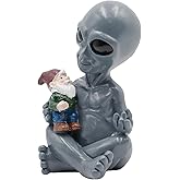 MinrzPet Garden Statues Outdoor, Alien Hugging Gnome Decoration Statue, Alien Statue, Outside Decorations for Yard, Gifts for Housewarming, Yard Ornaments