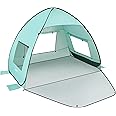 TOBTOS UPF 50+ Pop Up Beach Tent, Easy Set Up Beach Umbrella, Sun Shelter for 2-3 People UV Protection Portable Sunshade, Baby Canopy Cabana, Lightweight with Carry Bag