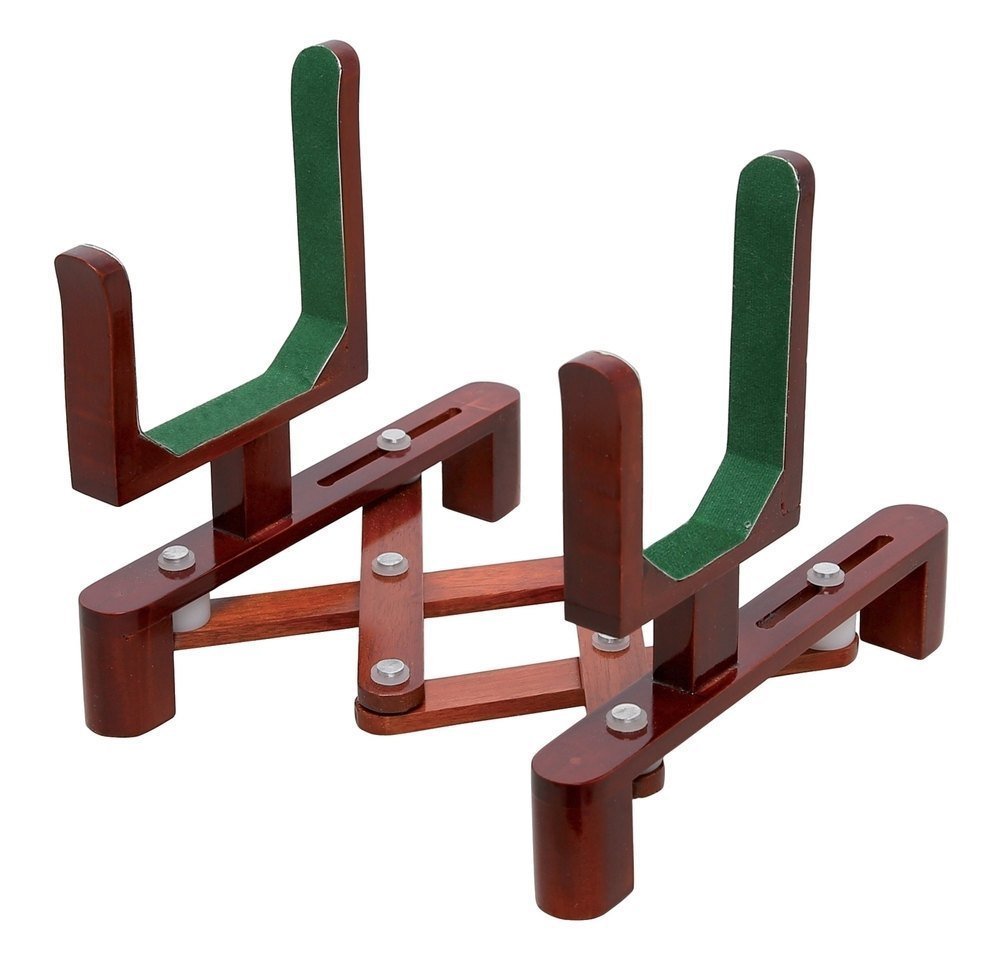 GEWA Violin and Viola Table Stand Wood - Felt Rest - Extendable to 16 cm - Scissor Stand - Dark Brown