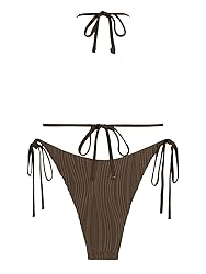 ZAFUL Two Piece Swimwear for Women Ribbed Tie Back