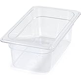 Carlisle FoodService Products Plastic Food Pan 1/4 Size 4 Inches Deep Clear