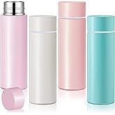 Irenare 5oz Mini Water Bottle Mini Insulated Stainless Steel Bottle Purse Water Bottle Cute Leak Proof Flask Keeps Drink Cold and Hot for Purse Women(White, Pink, Purple, Blue,4 Pieces)