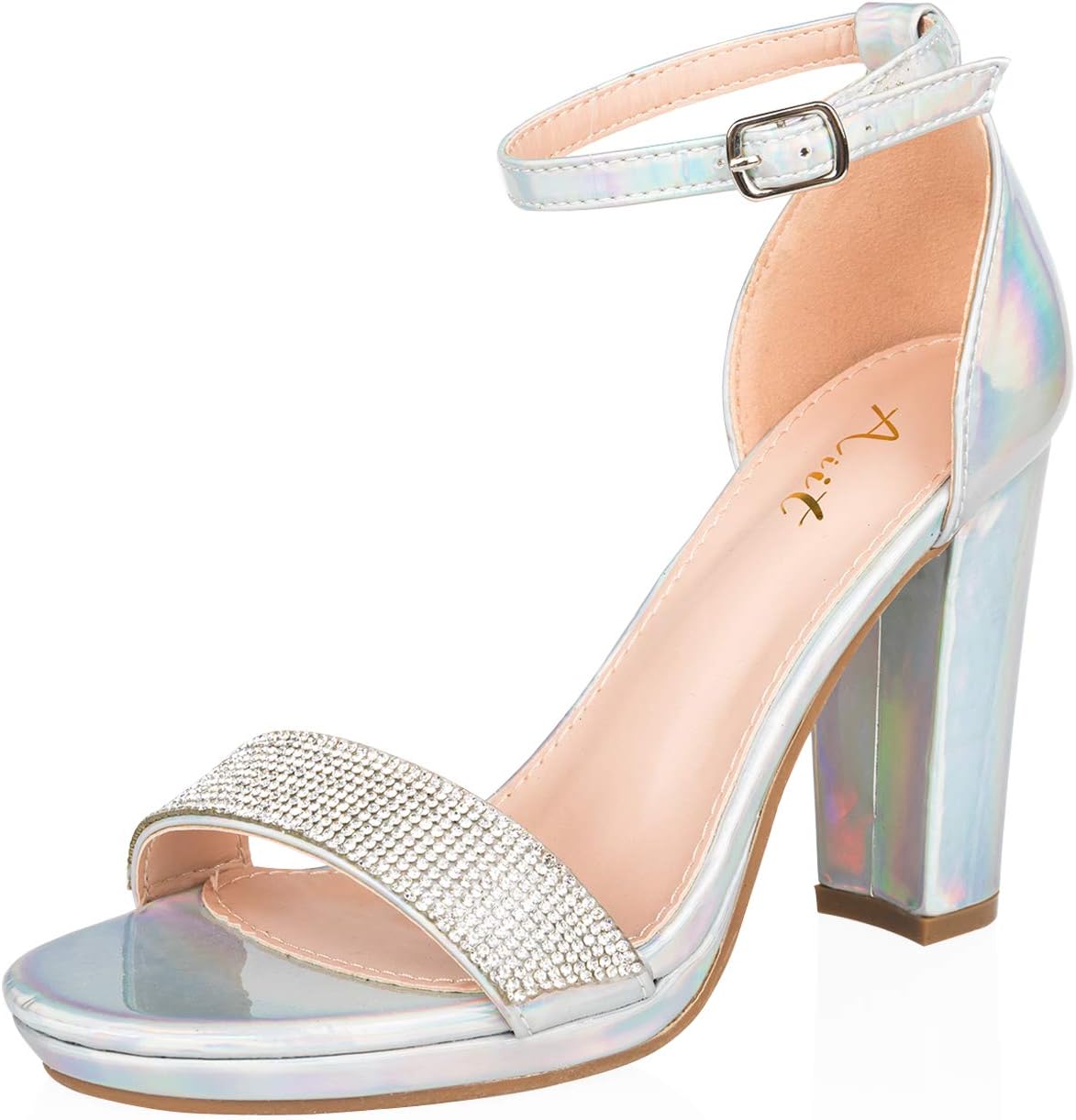 AIIT Women's Fashion Chunky High Heel Sandal Pump Shoe