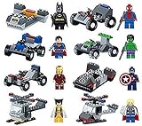 Oliasports Kids Marvel DC Super Heroes Action Mini Figure with Vehicle (Lot of 16)