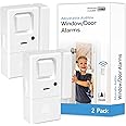 Door Window Alarms - 2 Pack - Adjustable Volume, Chime/Alarm, Wireless Window Sensor for Home Security, Kids Safety, Door Open Alert Security Alarm for Home, Apartment and More, by Rosmila
