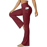FOHOFO Yoga Pants Women, Flare Leggings for Women with Pockets Crossover High Waisted Bootcut Yoga Pants