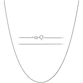 KISPER 925 Solid Sterling Silver 1mm Dainty Thin Box Chain Necklace for Women, Italian Made Tarnish Resistant Waterproof Hypoallergenic, 14 16 18 20 22 24 30 inches